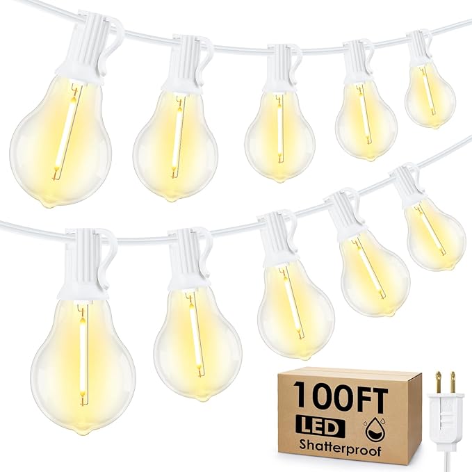 100FT Outdoor String Lights, LED Patio Lights