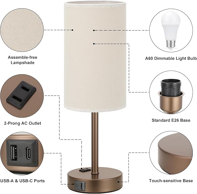 Fenmzee Touch Table Lamp