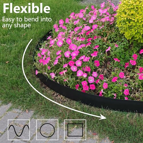 4 Inch Tall 60FT Landscape Edging with 75Pcs Metal Spikes