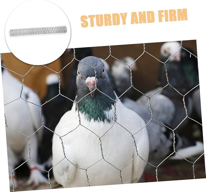 1Roll Heavy Duty Galvanized Chicken Netting Poultry Fencing Wire for Rabbit Cages Garden Enclosures Quick Setup Protection
