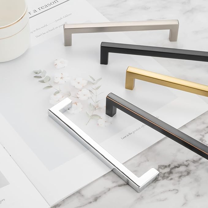 KOOFIZO 30-Pack Solid Square Bar Cabinet Handle - Brushed Gold Furniture Pull, 3 Inch/76mm Screwhole Distance for Kitchen Cupboard Door, Bedroom Dresser Drawer, Bathroom Wardrobe Hardware