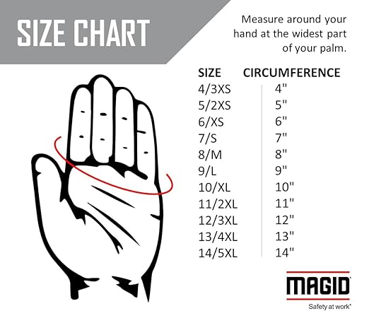MAGID PowerMaster 12501PS Leather Linesmen Protector Gloves, 6 Pairs, 9.5” Length, Size 11/2XL