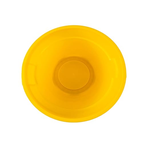 20 Gallon Trash Can With Lid Round Ingredient Storage Containers Recycling Bin Kitchen Garbage Can Office Garbage Can Trash Barrel Plastic Barrel Yard Waste Bin Outdoor Trashcan (2, Yellow)
