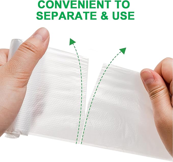 2 Gallon Trash Bag, Small Garbage Bags, No Flaps/Ties, 112 Count, 44x45cm, 3g/pcs, Unscented, White