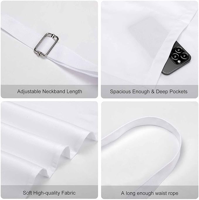 Adult Tractor Farm Apron Waterproof Apron with Large Pocket Adjustable Neck Strap Kitchen Bib Work Aprons Long Ties Cooking Baking Gardening Painting for Women Men