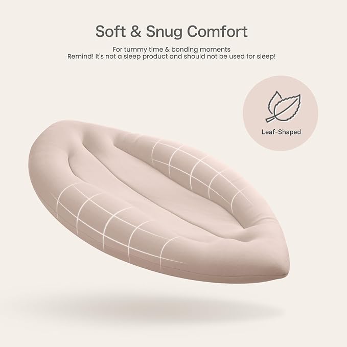 Baby Lounger for Newborn: Skin-Friendly & Breathable for 0-12 Months Infant Tummy Time Playtime & Diaper Changes - Portable & Lightweight Cushion for New Parents