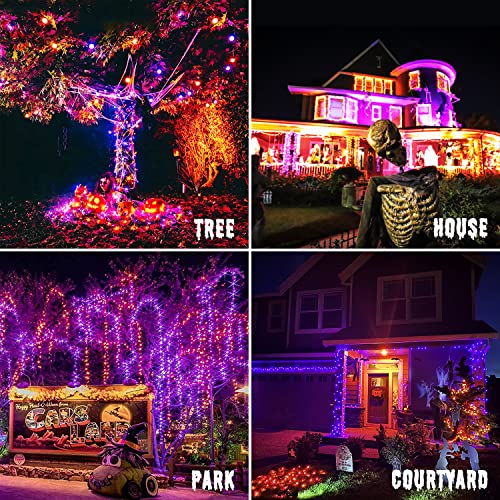 200 LED Orange Purple Halloween Lights for Halloween Decor (66 Foot)