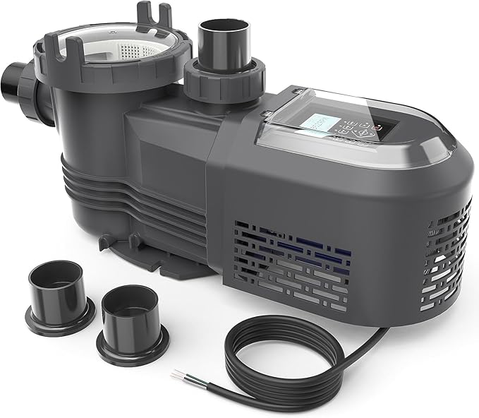 Aquastrong Variable Speed Pool Pump, 3 HP, 220V, 11359GPH, In/Above Pool Pump, Energy Efficient, High Flow, Powerful Self Primming Swimming Pool Pumps with Filter Basket