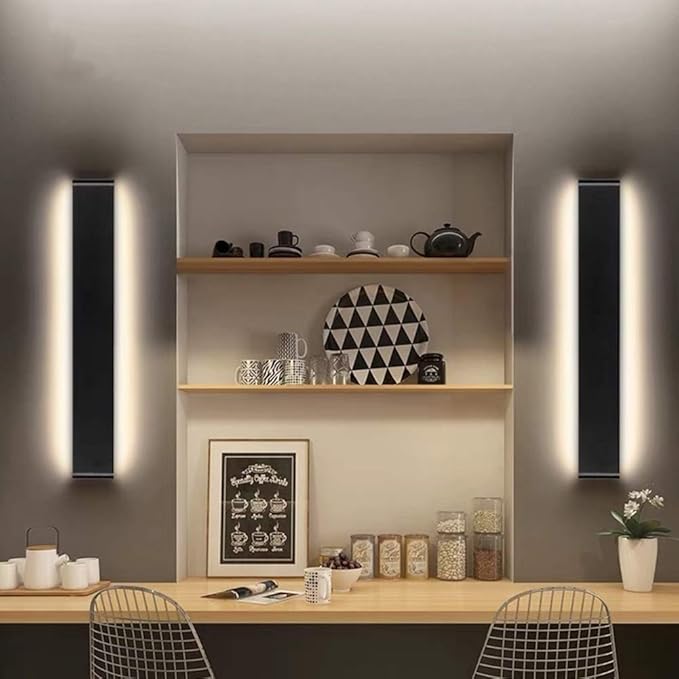 Ralbay 24 inch LED Wall Sconce Lighting, 20W Black Vanity Lights