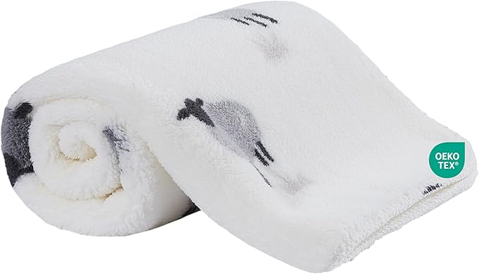 Soft Cozy Sherpa Fleece Baby Blankets Animal Pattern Fluffy Plush Receiving Blanket for Newborn Infant Toddler Thick Warm Crib Stroller Blanket for Boys Girls 30"x40" White Sheep