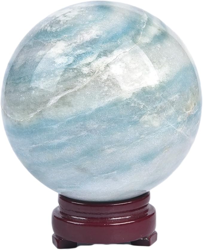 JIC Gem Natural Healing Crystal Sphere Ball Trolleite Crystal Decorative Ball Chakra Meditation Fengshui (80-90mm)