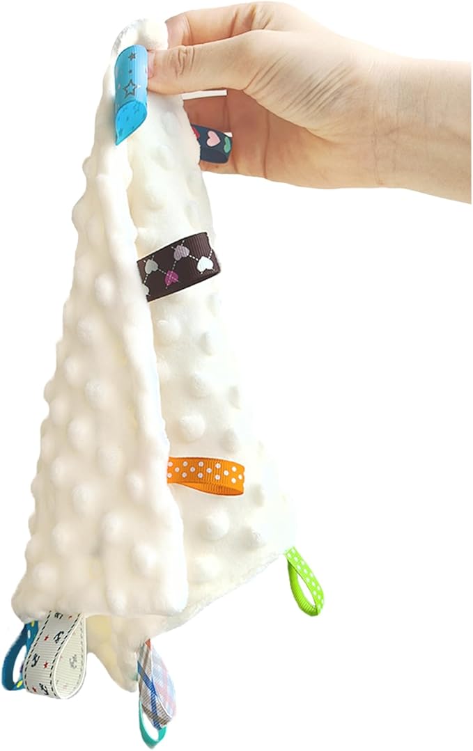 CREVENT Cozy Plush Baby Security Blanket, Loveys for Baby Girls and Boys, Birthday (Dog+Tag)