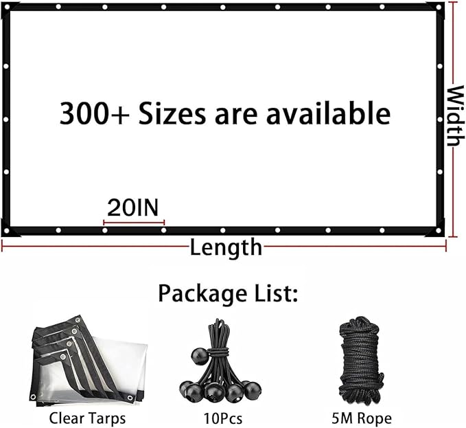 Heavy-Duty Chicken Coop Clear Tarp Waterproof Anti-Tear Cover with Metal Grommets 3x7 FT for Chicken Run, Poultry Cage, Patio Covering, Outdoor Farm Shed, Pheasantry Runway, Greenhouse & More