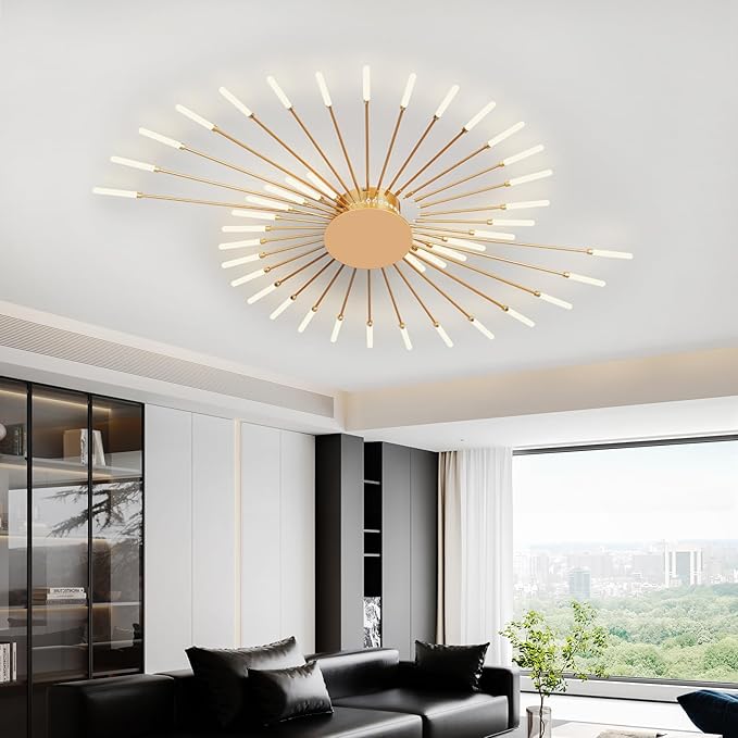 Modern Ceiling Light Flower Shape, Metal Firework Ceiling Lamp
