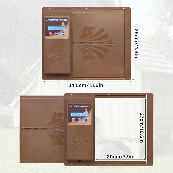 Automatic Chicken Coop Door Opener, Side Opening Large Entry with Timer, Anti-Pinch Sensor, Battery Or USB Powered, LCD Display, Easy Install Chicken House Door for Backyard Poultry