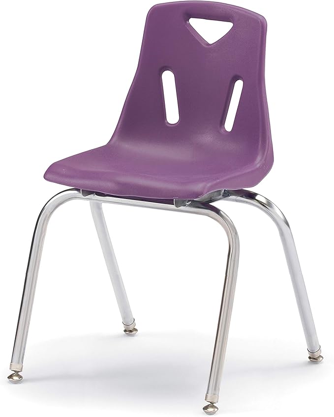 Jonti-Craft Berries 8148JC1004 Stacking Chair with Chrome-Plated Legs, 18" Height, Purple