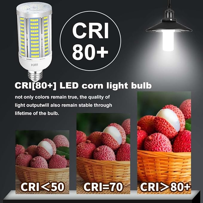 HJFF Led Light Bulb 500W Equivalent 7500 Lumen 5000K Waterproof E26/E27 Medium