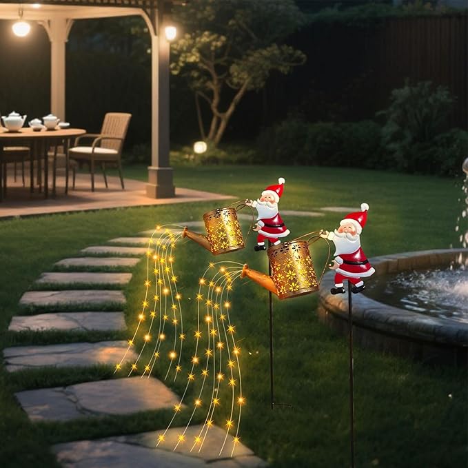 Santa Claus LED Lights, Solar Retro Christmas Decor, Outdoor Holiday