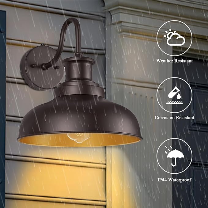 Dusk to Dawn Outdoor Barn Light Outdoor Wall Sconce Farmhouse Exterior Wall