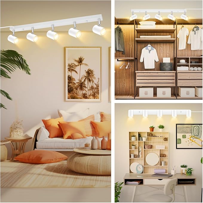 5 Light Track Lighting Kit, Industrial LED Wall Light