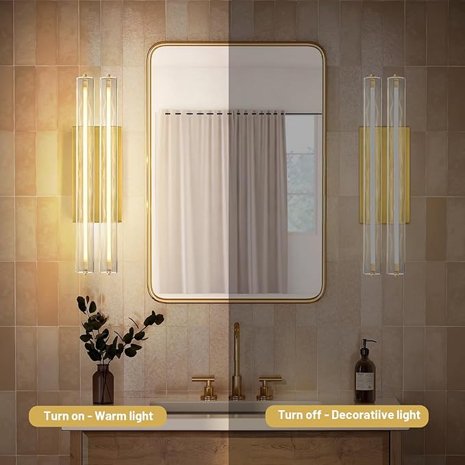 Crystal Wall Sconce, Modern Double Sconce Wall Lighting, Upgrated K9 Crystal