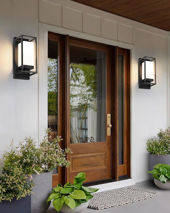 SHIMR Modern Outdoor Wall Light, E26 Base, Waterproof Exterior Sconce