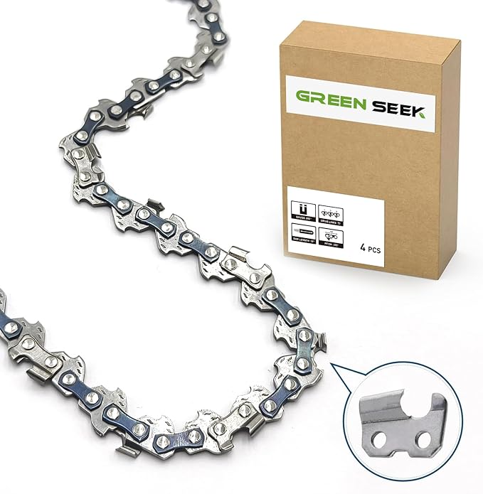8-Inch Chainsaw Chain 4-Pack – 3/8" LP Pitch, .050" Gauge, 33 Drive Links, Semi-Chisel Replacement Chain for 8" Electric Mini Chainsaw and Pole Pruner