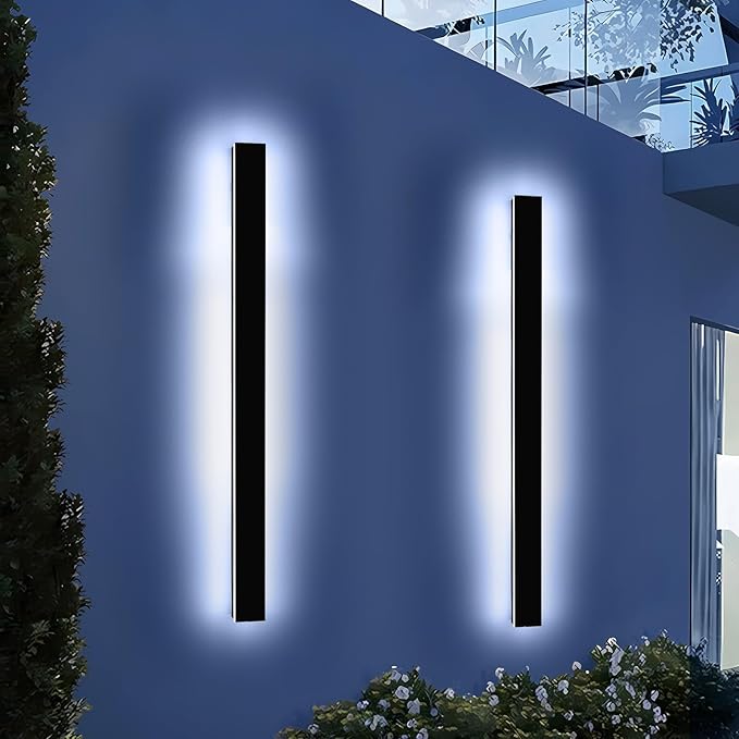 Mikeru 57" 2Pack Outdoor Wall Sconce 6000K Cool White
