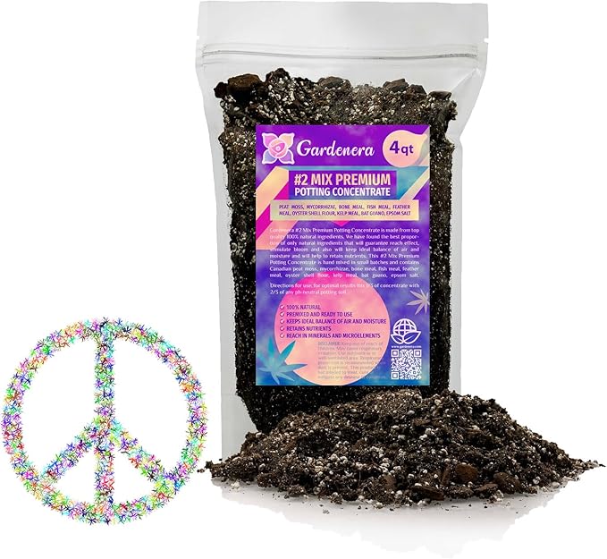 Gardenera Organic Photoperiod Plants Potting Soil Mix - Perfect Balance of Nutrients, Drainage, and Aeration for Thriving Photoperiod Plants - 4 Quart