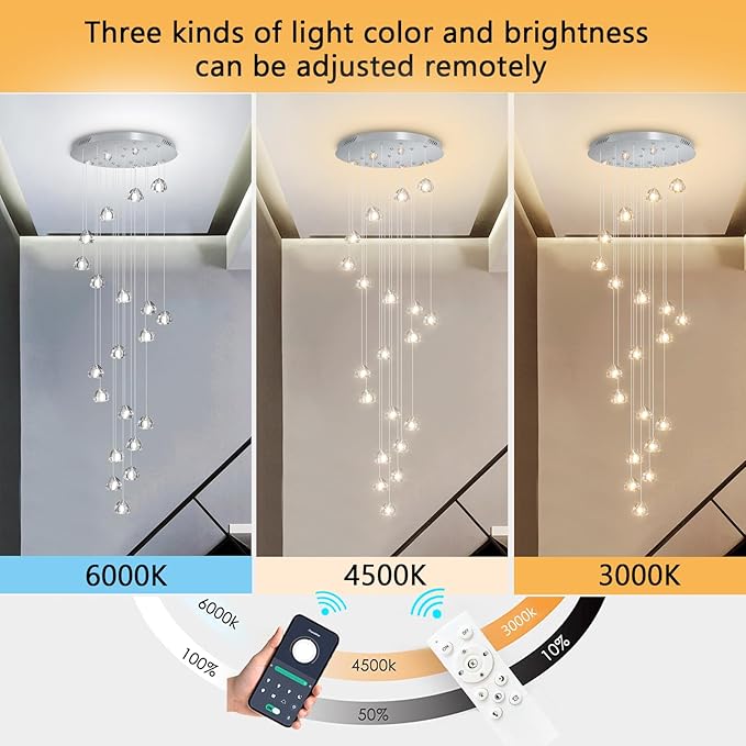 20-Lights Modern Chandeliers for Living Room Long Light High Ceiling Pendant