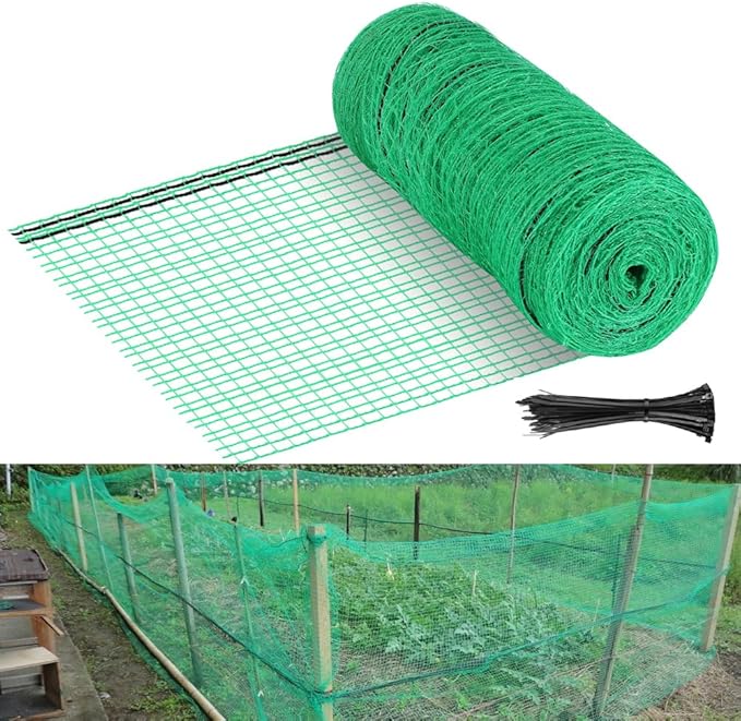 Plastic Garden Fence 4x100 FT Deer Fence Netting, Temporary Mesh Fencing Animal Barrier for Deer, Chicken, Poultry, Pet, Wildlife, Garden Bird Netting for Plant Fruit Tree Vegetable Protection