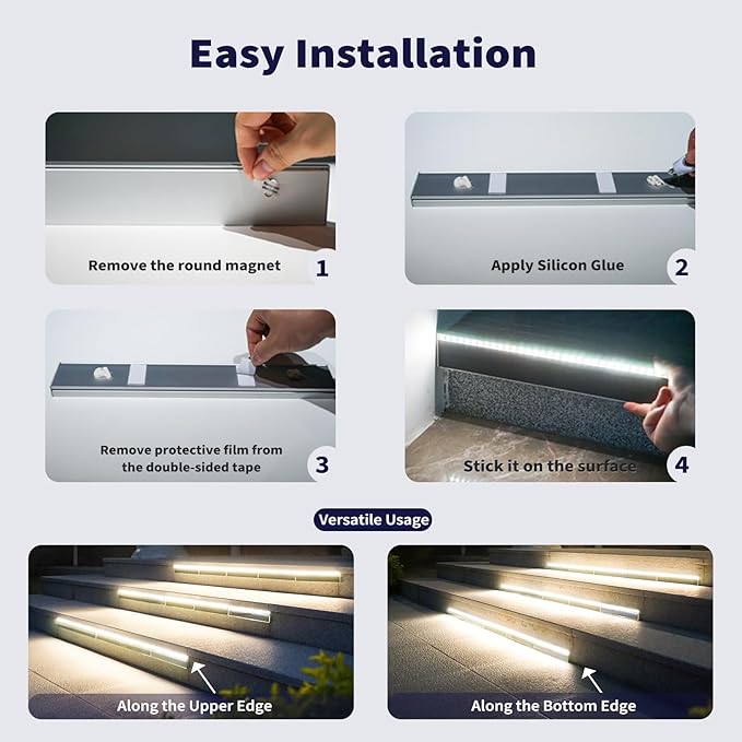 Solar Step Lights for Outside, 33 Focused-Beam High-Brightness LEDs, Waterproof