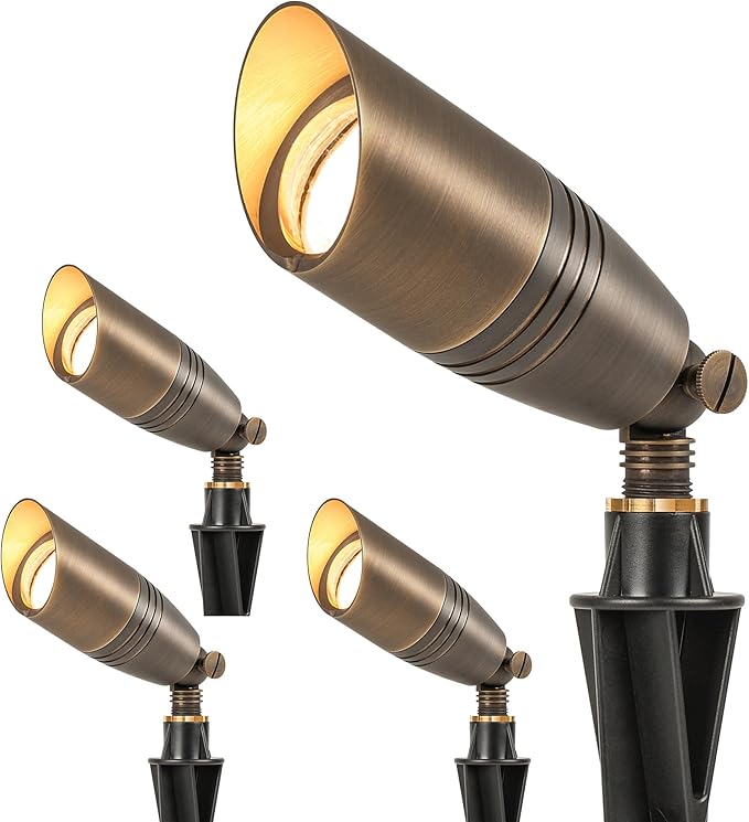 LUTEC Solid Brass Low Voltage Landscape Lighting, 12V Heavy Duty Waterproof