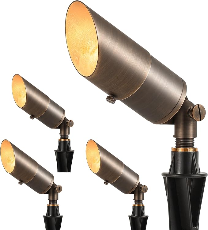 LUTEC Solid Brass Low Voltage Landscape Lighting, 12V Heavy Duty Waterproof