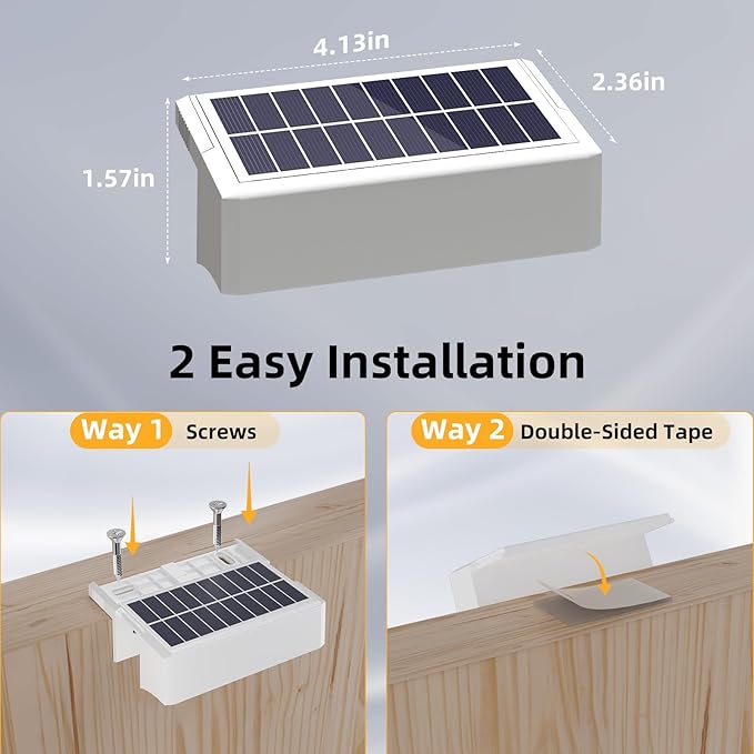 VOLISUN Solar Deck Lights 12 Pack, Warm White, Cool White and RGB Color Glow
