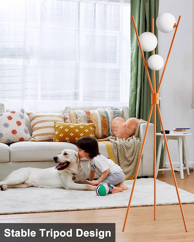Lightdot Globe Standing Lamps Stepless Dimmable Tripod Floor Lamp