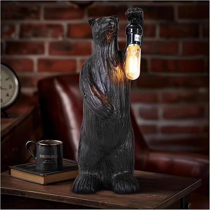 Scenekoy Bear Table Lamp for Living Room Bedroom, Memory Function, 3 Way