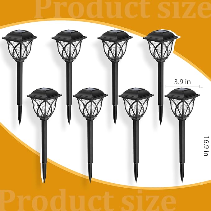 GIGALUMI Solar Lights Outdoor Waterproof, 6 Pack LED Solar Garden Lights