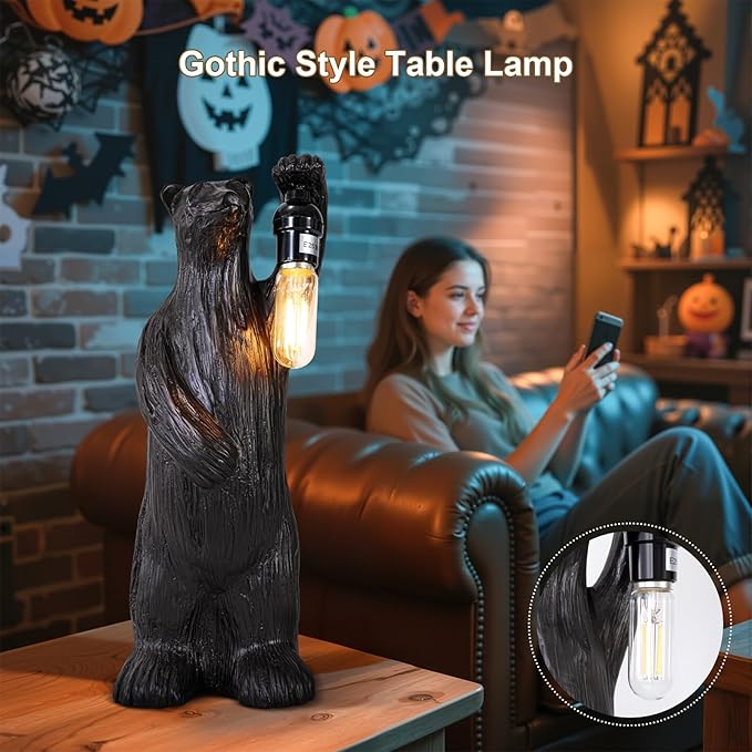 Scenekoy Bear Table Lamp for Living Room Bedroom, Memory Function, 3 Way