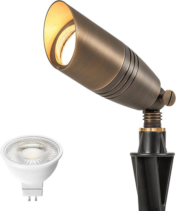 LUTEC Solid Brass Low Voltage Landscape Lighting, 12V Heavy Duty Waterproof