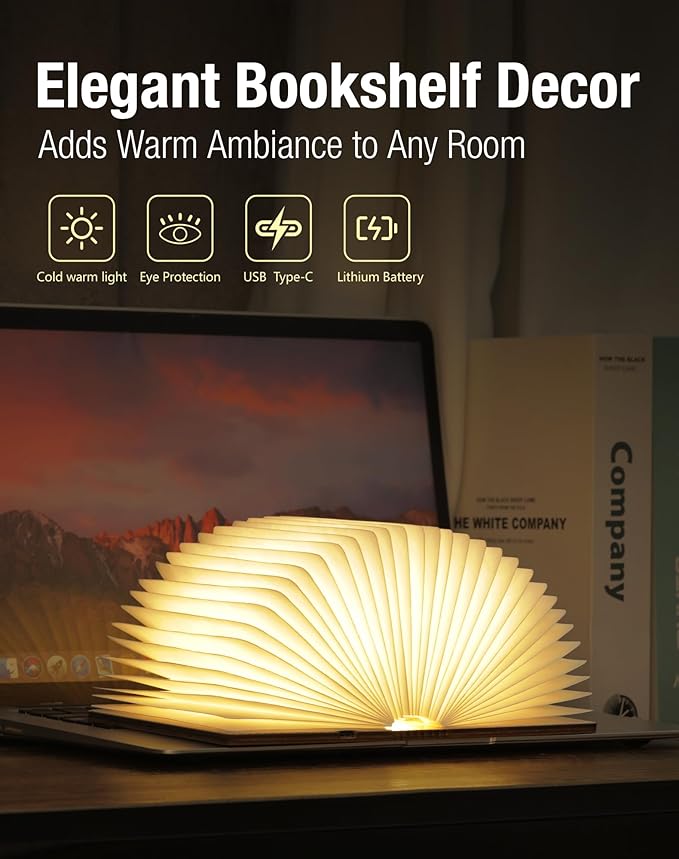Wooden Book Lamp