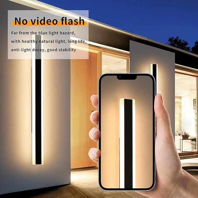 Mikeru 2Pack 57inch Outdoor Wall Light Fixtures, 10%-100% Dimmable Outdoor Wall