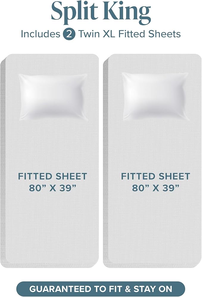 Bare Home Split King Sheet Set - 1800 Ultra-Soft Microfiber Bed Sheets - Double Brushed - Deep Pockets - Easy Fit - 5 Piece Set - Bed Sheets & Pillowcases (Split King, Forest Green)