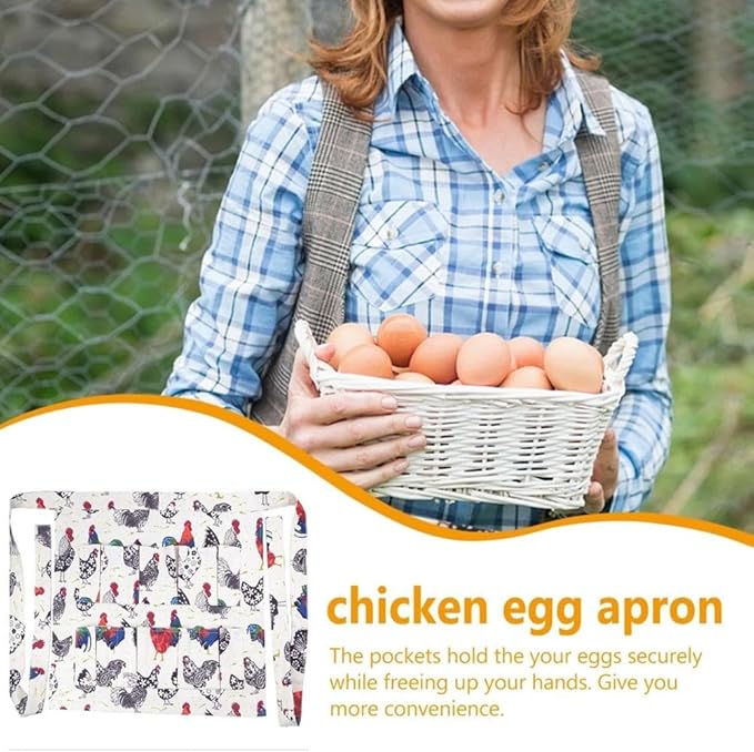 Egg Collecting Apron with 12 Pockets,Egg Collecting Apron for Fresh Eggs,Easter Eggs Gathering Aprons for Hen Duck Goose