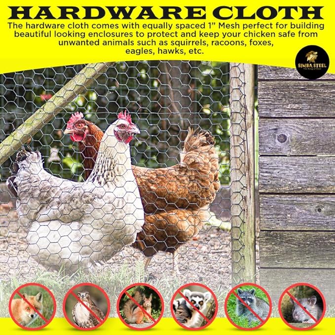 36” x 50 FT PVC Hexagonal Poultry Netting Chicken Wire | 1" Mesh | 20 Gauge | Black PVC Vinyl Coated | Rust Proof | for Garden, Fence, Chicken, Rabbit, Pet Enclosures