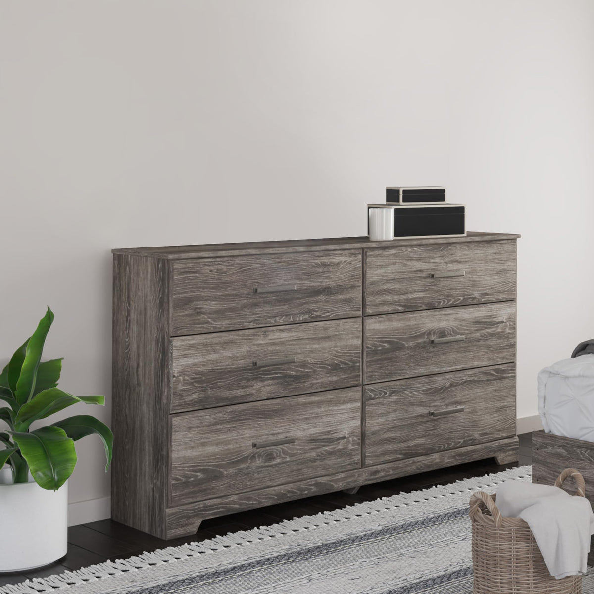 Ralinksi 6 Drawer Rustic Gray Double Dresser