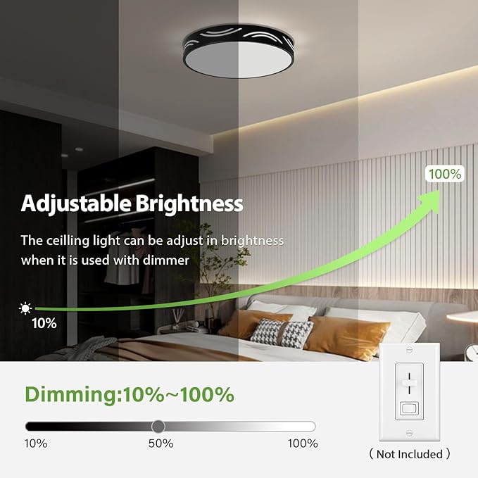 Modern Dimmable Ceiling Light Fixture, 5CCT in One LED Flush Mount Kitchen