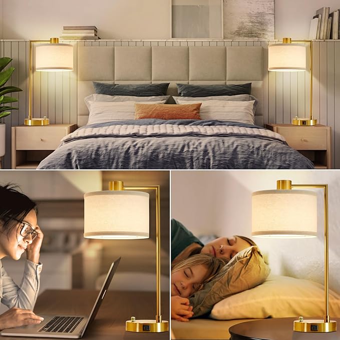 Luvkczc Table Lamp for Bedroom Set of 2