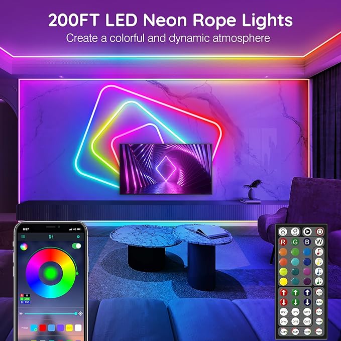 AILBTON 50FT Led Neon Rope Lights Control