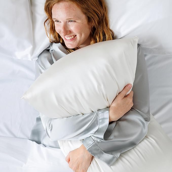 Fishers Finery 25mm 100% Pure Mulberry Silk Pillowcase (Taupe Standard)
